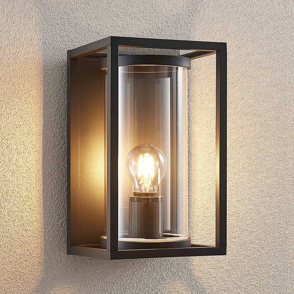 Lucande Wandleuchte außen Brienne (spritzwassergeschützt (Modern) in Alu aus Aluminium (1 flammig, E27) - Außenwandleuchten Wandlampe Led Außenlampe Outdoor für Außenwand/Hauswand Haus