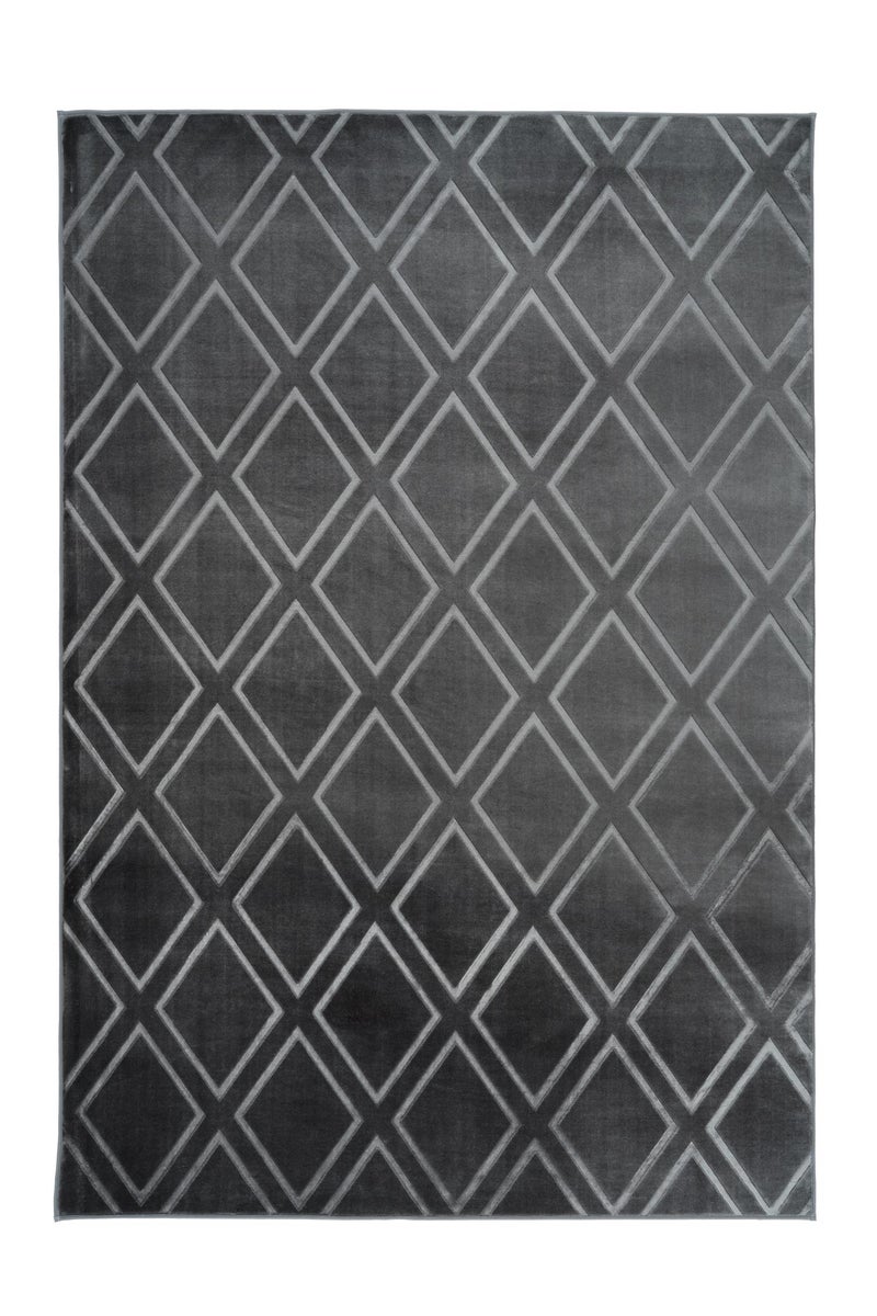 Kurzflor Teppich Blissique Anthrazit Modern, Klassisch 80 x 300 cm