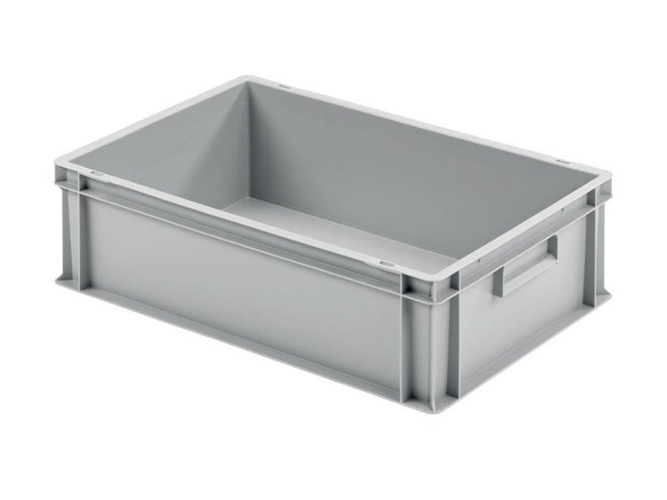 PROREGAL Eurobehälter Mit Geschlossenem Griff HxBxT 17,5 x 40 x 60 cm 30 Liter Grau Eurobox Transportbox Transportbehälter Stapelbehälter