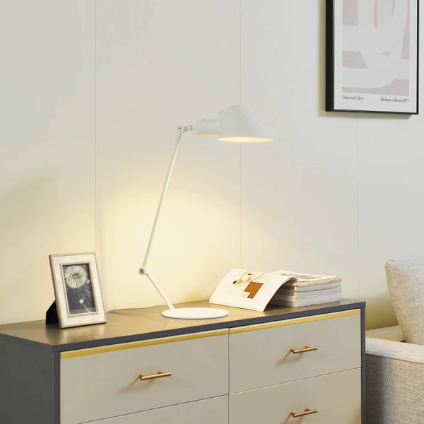 Lindby Tischlampe Corali (Modern) in Weiß aus Metall (1 flammig, E27) - Tischleuchte Schreibtischlampe Nachttischlampe Wohnzimmerleuchte