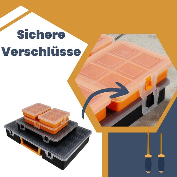 5x Sortimentskasten Kleinteilemagazin Sortierkasten Schrauben Sortierbox Kleinteile Organizer Sortimentsbox Schraubenbox