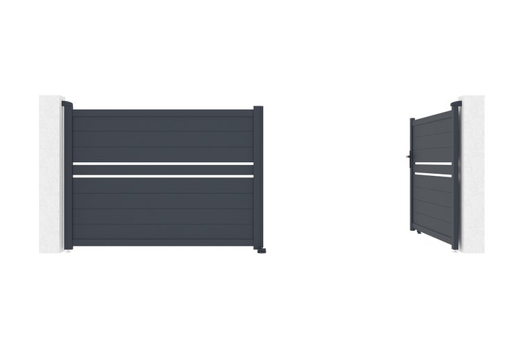 Flügeltor 4m CIMONE H.140 graues Aluminium