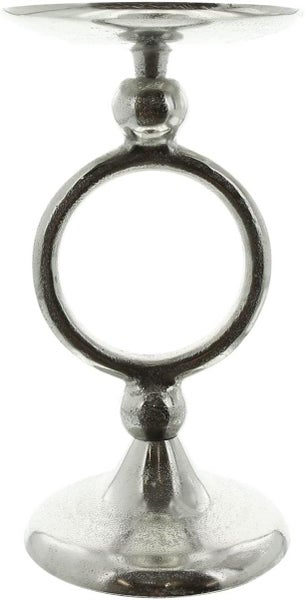 Dekoleidenschaft Kerzenhalter Silberglanz aus Alumiunium, silber, Antik Look, Kerzenständer