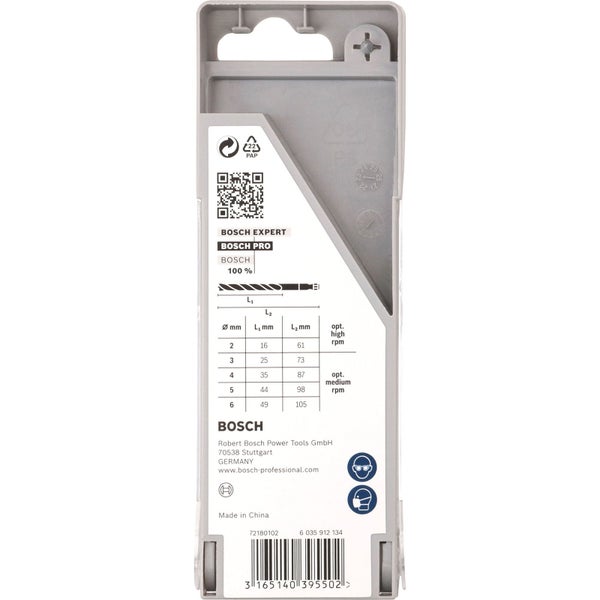 Bosch Expert Bosch Pro Bohrerverpackung mit Größenangaben