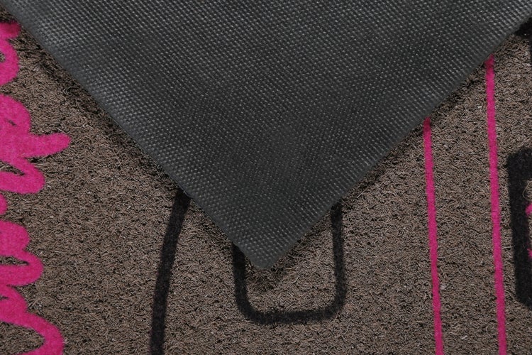 Fußmatte aus Kokosfaser Grau Schwarz Happy Camper WECONhome 40x60 cm