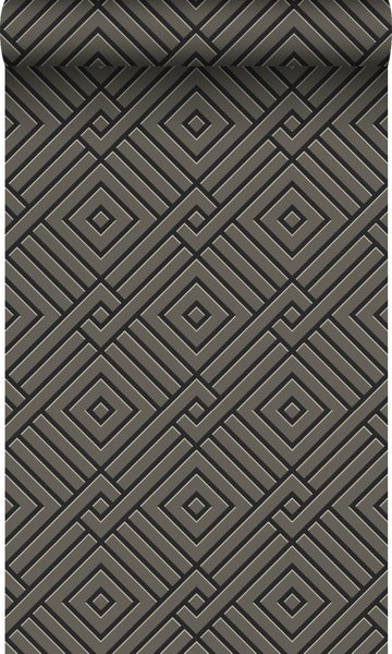 Origin Wallcoverings Tapete 3D grafisches Motiv Taupe und Schwarz - 50 x 900 cm - 347980