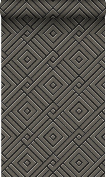 Origin Wallcoverings Tapete 3D grafisches Motiv Taupe und Schwarz - 50 x 900 cm - 347980