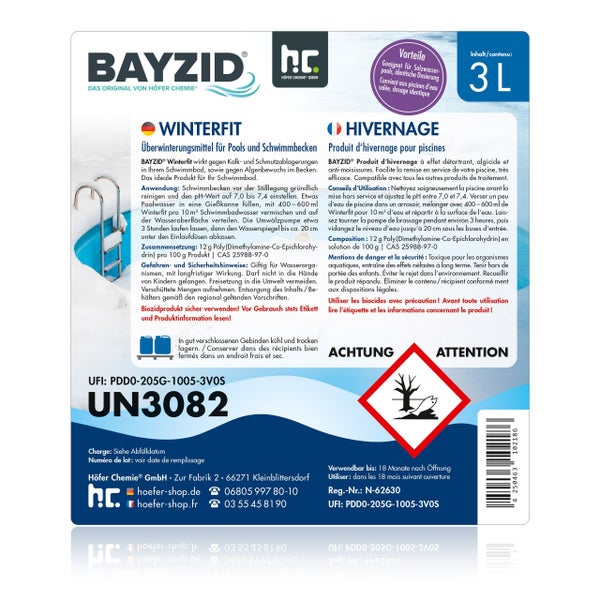 Bayzid Winterfit Überwinterungsmittel für Pools, 3 Liter