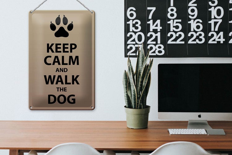 Blechschild Spruch 20x30cm Keep calm and walk the dog