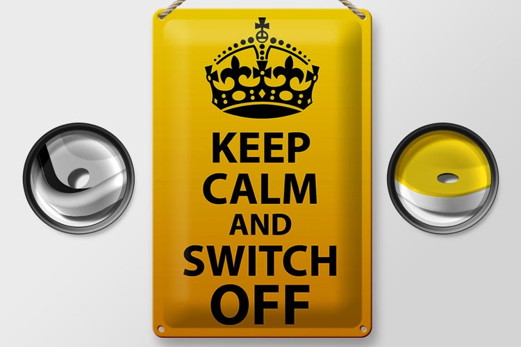 Blechschild Spruch 20x30cm Keep Calm and switch off