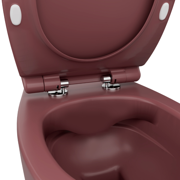 Isvea WC Toilette Badezimmer Wand-WC Bordeauxrot mit Softclose-Sitz