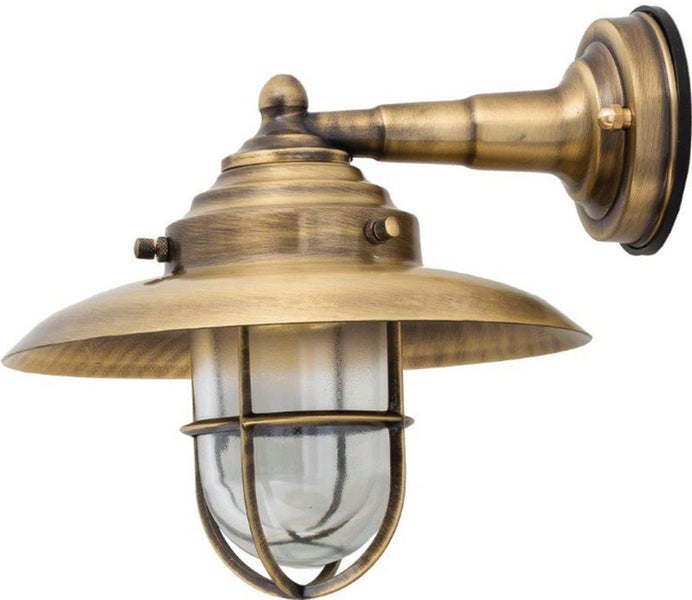 Wandleuchte aus Metall mit Glasschirm