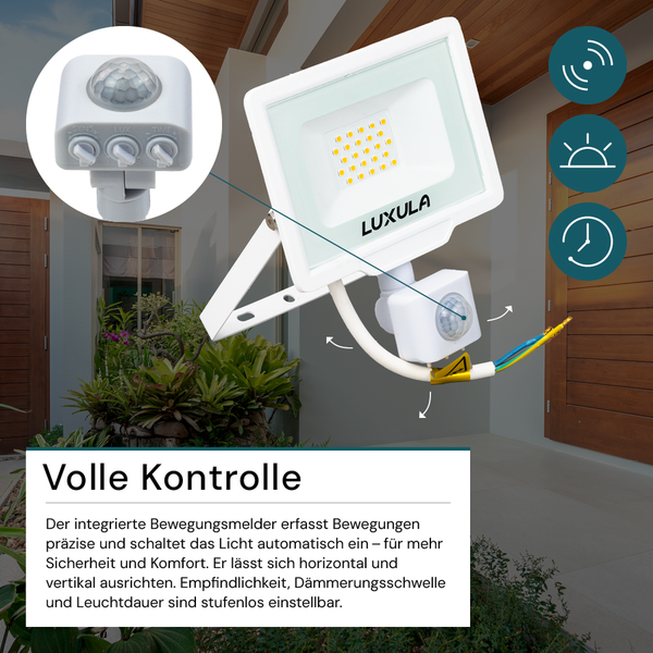 Luxula LED-Strahler mit Bewegungsmelder für den Außenbereich