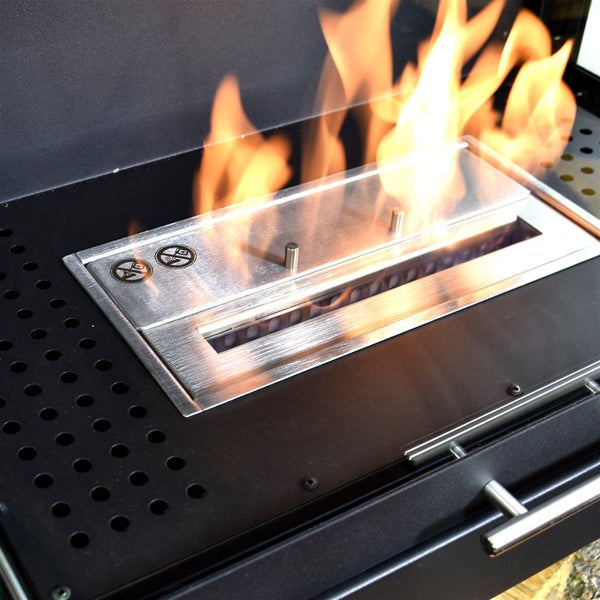 GLOW FIRE Ethanol Kamin 'Trosa' | Ethanolofen in schwarz mit 6 Std. Brenndauer und 2 KW Heizleistung | HxBxT: 81 x 60 x 40 cm