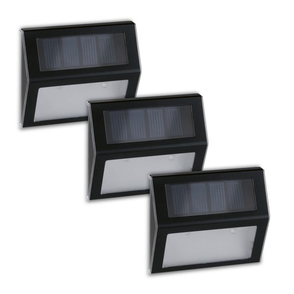 Set Solar LED Treppenleuchte Dayton 2er-Set IP44 3000K 3x2lm Anthrazit