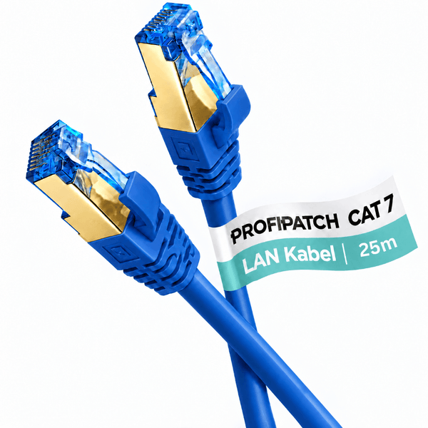 Profipatch Kategorie 7 Netzwerkkabel mit RJ45 Stecker, 25 Meter Laenge