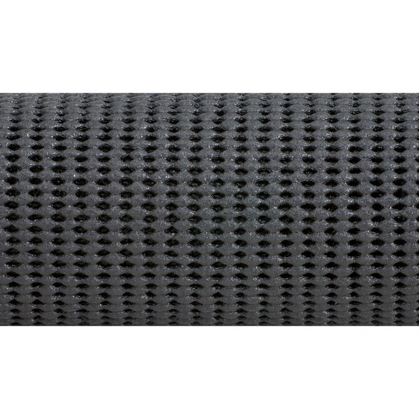 Nahaufnahme eines dunkelgrauen Schleifgitters mit gleichmäßiger Netzstruktur.