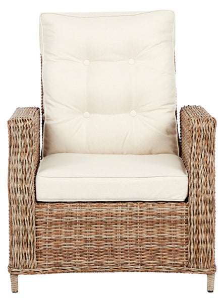 Rattan Gartensessel mit Sitz- und Rückenkissen