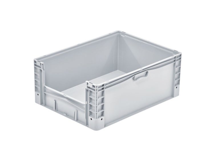 PROREGAL SparSet 2x Euro-Norm Großbehälter Insight HxBxT 32 x 60 x 80 cm 133 Liter Grau Eurobehälter Transportbox