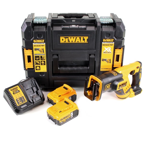 DeWalt Akku-Säbelsäge mit zwei 18-Volt-Akkus, Ladegerät und TSTAK-Systemkoffer