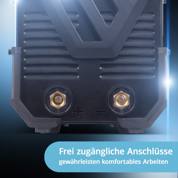 Schweißgerät mit leicht zugänglichen Anschlüssen