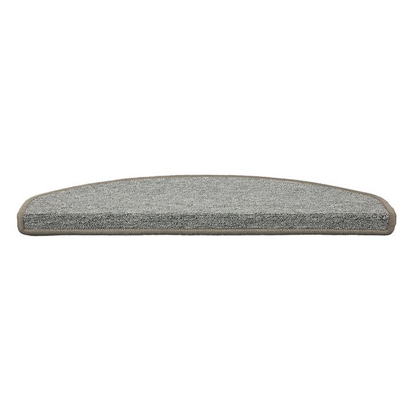 FLOORDIREKT Stufenmatte London - mit Umkettelung - Hellgrau - Halbrund - 23,5 x 65 cm