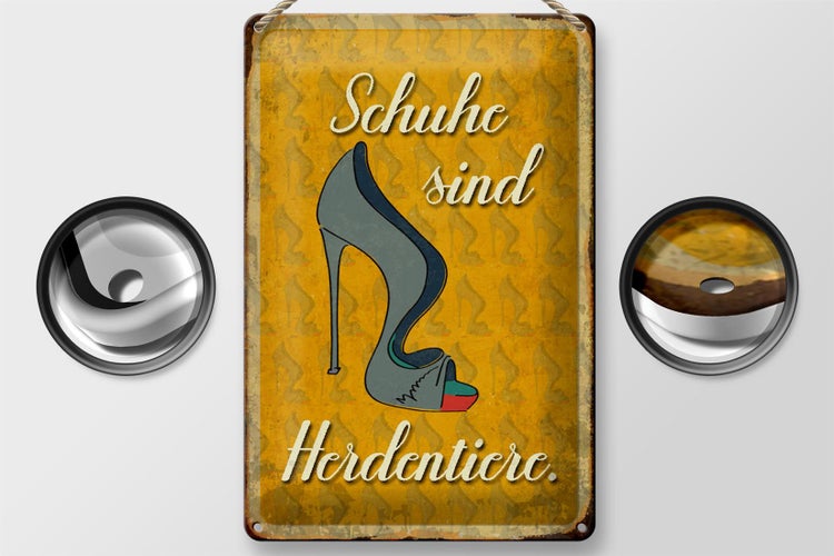Blechschild Spruch 20x30cm Schuhe sind Herdentiere