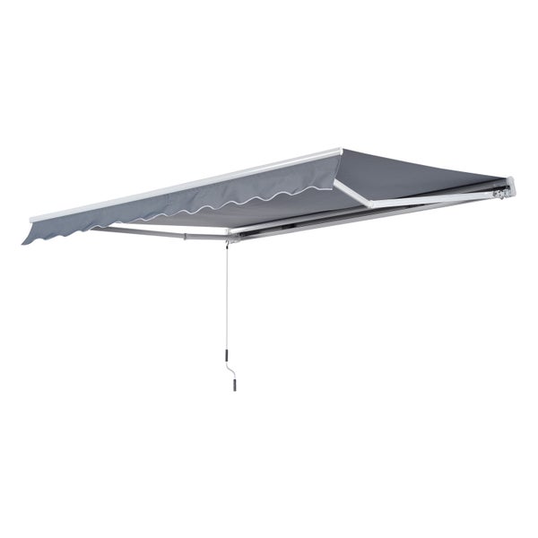Outsunny Markise, Gelenkarmmarkise, 2,95 x 2,5m, Aluminium, Polyester, Grau