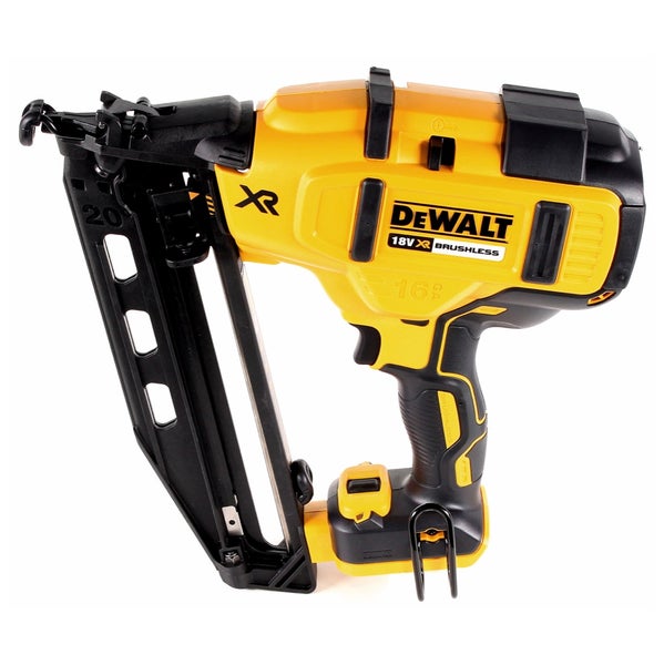 Akku-Stiftnagler DeWalt 18 Volt XR Brushless für 1,6 Millimeter Stauchkopfnägel.