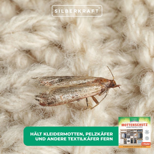 Mottenschutz für Kleidung, Duftbeutel gegen Kleidermotten und Textilkäfer, Schutz vor Fraßlöchern in Textilien und Wäsche, Mottenabwehr für Kleiderschrank, Schublade und Aufbewahrung, 3er Set