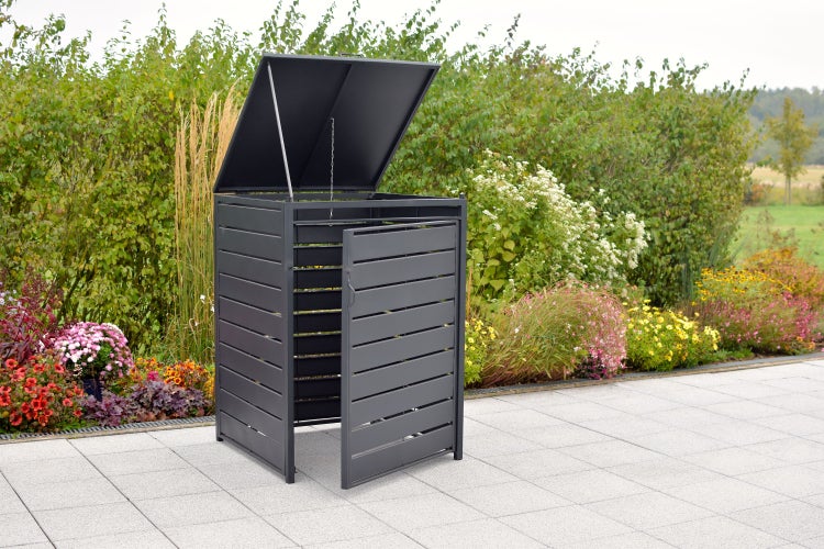 Mülltonnenabdeckung Basis, 240 Litern, Aluminium/Stahl