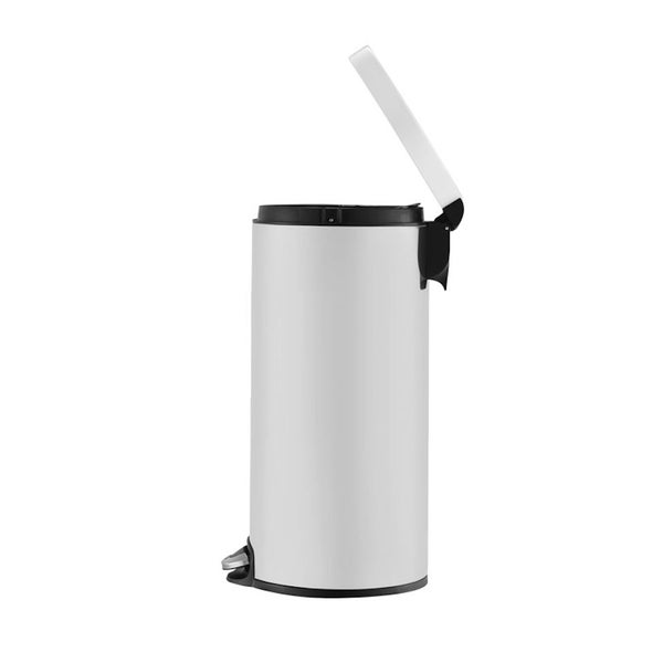 PROREGAL Treteimer Mit Stilvollem Pedal & Leise Schließendem Deckel & Kunststoffinneneimer 30 Liter HxBxT 65 x 29,2 x 36,6 cm Weiß