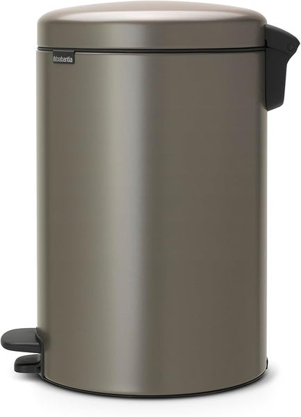 Brabantia Klassischer Tretmülleimer Mit Soft Verschluss 20 Liter HxBxT 46,7 x 29 x 38 cm Metall Platin