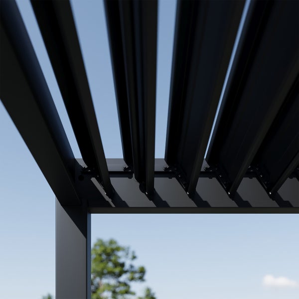 Weide Classic Alu-Stahl Pavillon 3 x 5,3 M Anthrazit Pergola Freistehend mit Pfostenstärke 11,6 cm x 11,6 cm