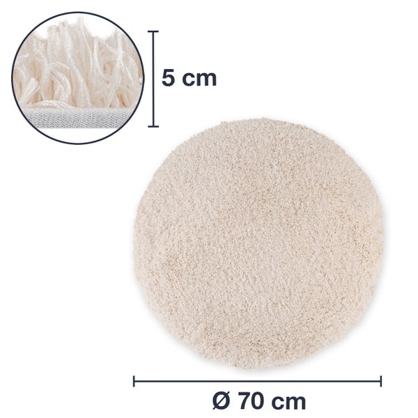 1 St. Badezimmerteppich VIENNA Ø 70 cm Creme