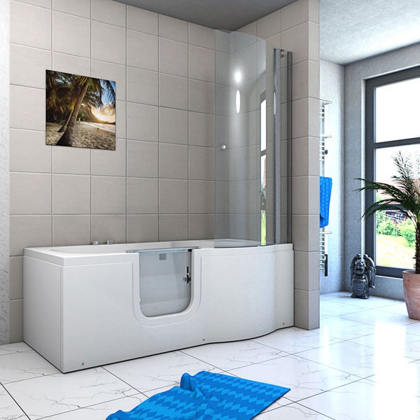 Seniorendusche Sitzwanne Tür S12D-AIR-L-EC 170x85cm