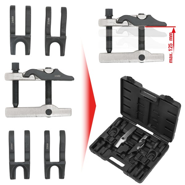 KS TOOLS Universal Kugelgelenk-Ausdrücker-Satz mit auswechselbaren Gabeln 7tlg. - 450.0970