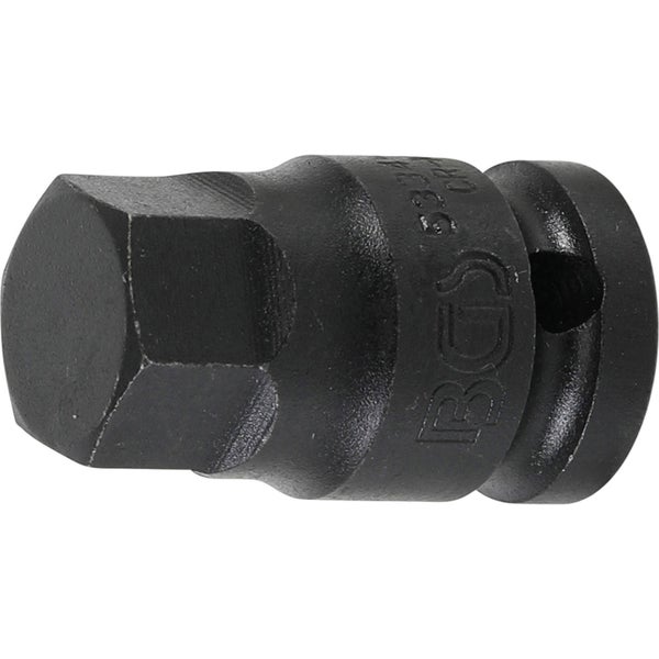 BGS Kraft-Bit-Einsatz Antrieb Innenvierkant 12,5 mm (1/2) Innensechskant 19 mm - 5334-H19