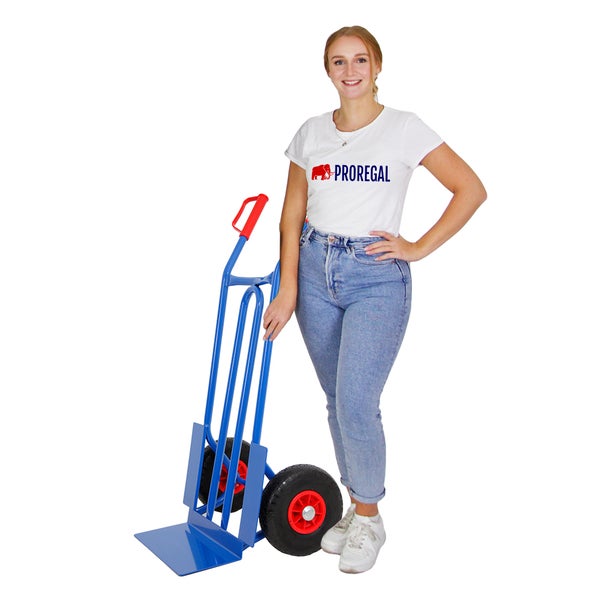 PROREGAL Sackkarre Rhino XL Schaufel HxBxT 104 x 60 x 50 cm Tragkraft 250 kg Pannensichere Räder Blau