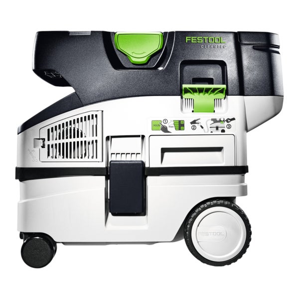 Festool Cleantec Absaugmobil mit Rollen und Tragegriff.