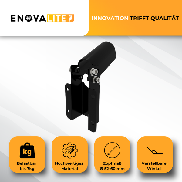 Schwarze Wandhalterung für Leuchten mit einstellbarem Winkel