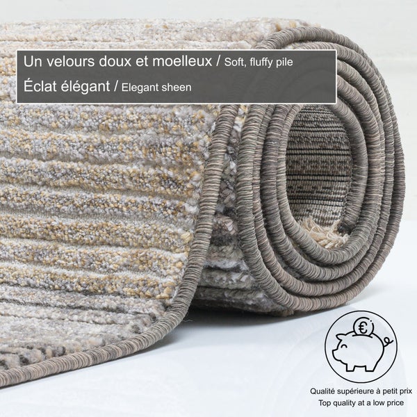 Gewebter Teppich in Kort-Optik Corduletta Beige 80x150 cm