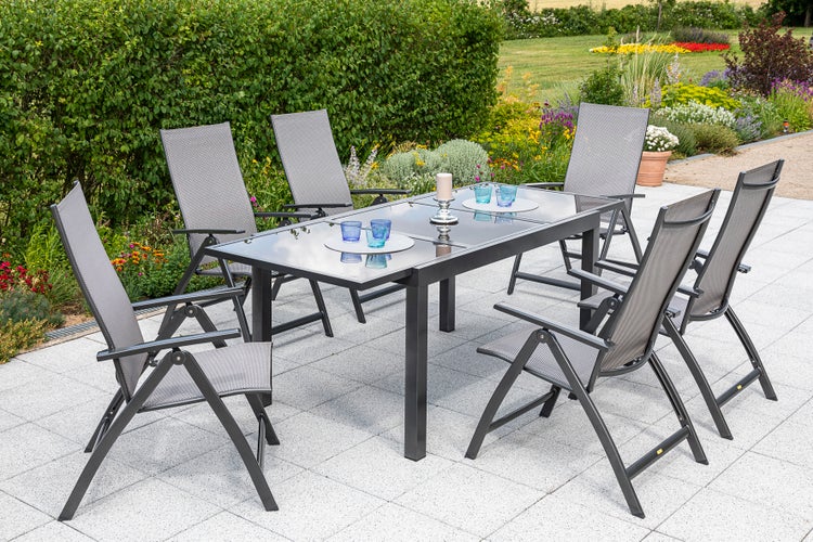 Vicenza Gartenmöbelset 7tlg., Ausziehtisch 180 (240) x 100 cm