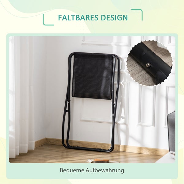 PawHut Haustierbett, 111L x 65,5W x 19H cm, Stahl Netzstoff, Schwarz