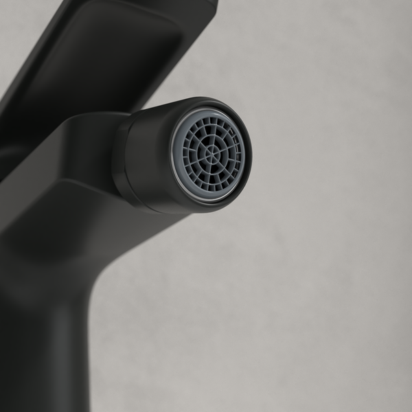 Villeroy & Boch Oasis Einhebel-Bidetarmatur, Bidet Wasserhahn mit Zugstange und Keramikkartusche, Bidetmischer wassersparend, Auslauf Höhe 73mm, rund, Matt Black