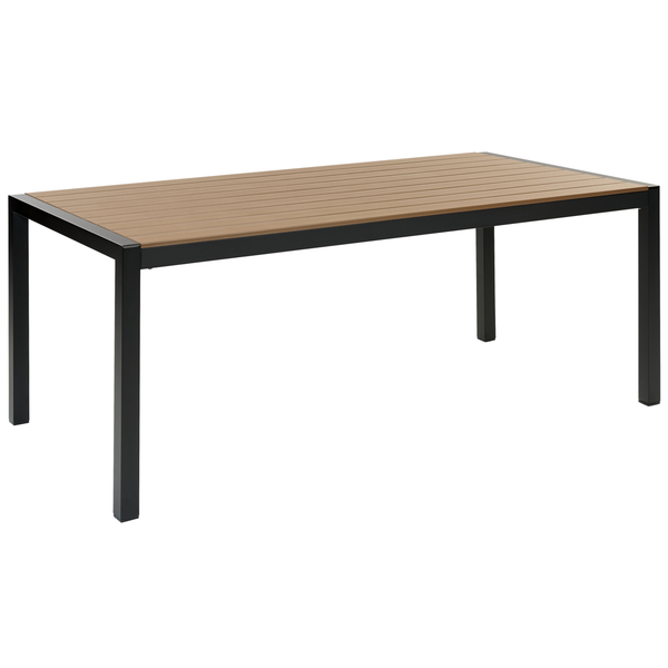 Gartentisch VERNIO 180 cm 90 cm Metall Braun / Schwarz