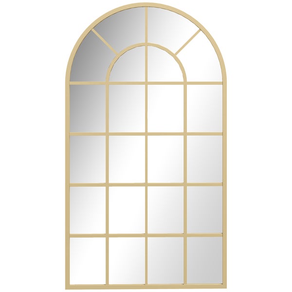 HOMCOM Wandspiegel Garderobenspiegel 110 x 65cm dekorativer Spiegel mit Metallrahmen Hängespiegel Wohnzimmerspiegel für Schlafzimmer Gold
