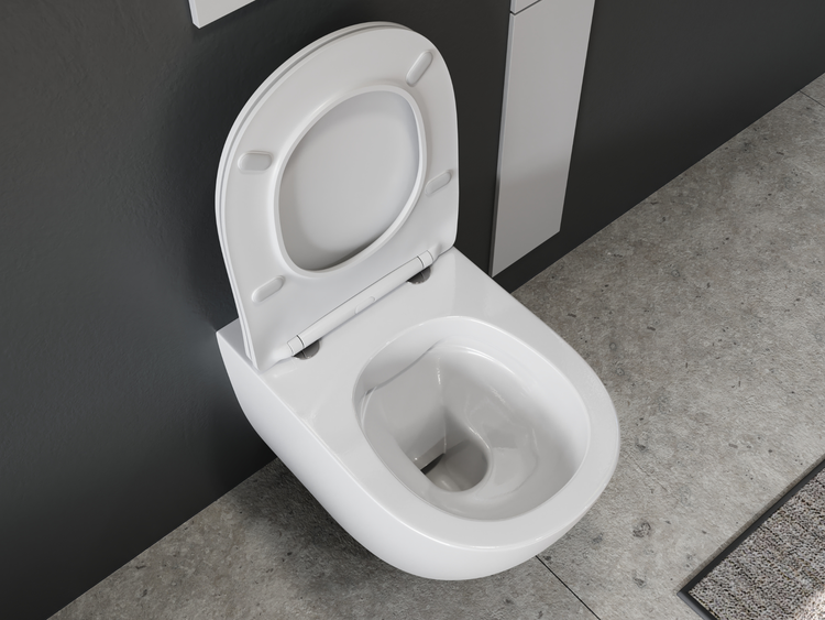 Aqua Bagno Design Hänge-WC Silk – S.10217.10219 – Spülrandlos – Markenkeramik – Softclose-Sitz