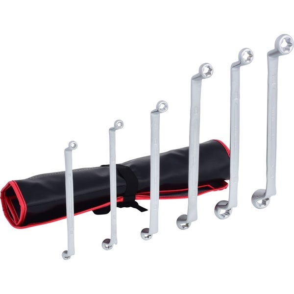 KS TOOLS Doppel-Ringschlüssel-Satz Torx-E gekröpft 6tlg. - 911.0360