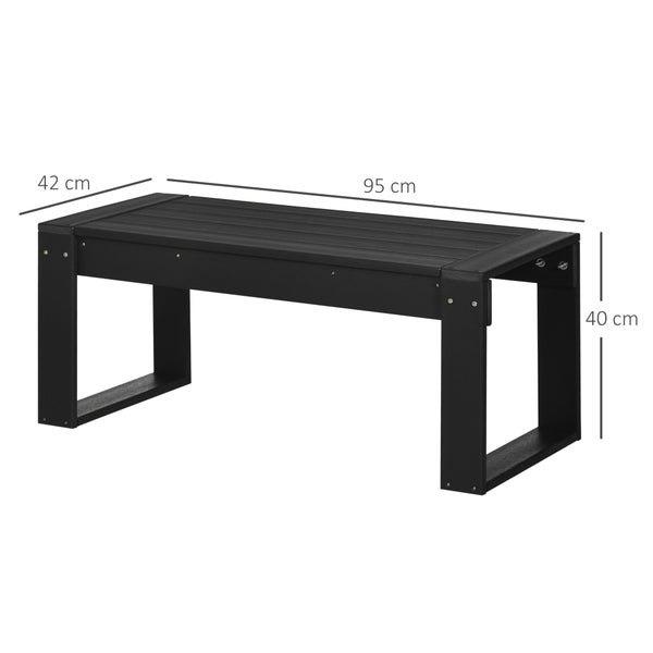 Outsunny Beistelltisch, 95L x 42B x 40H cm, HDPE, schwarz